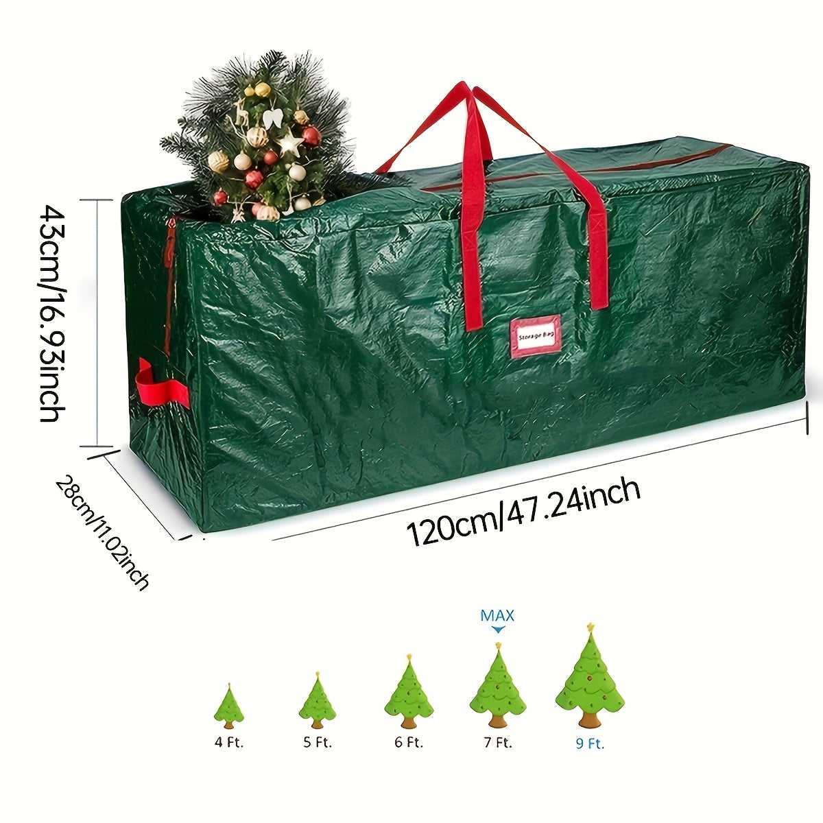 Große Aufbewahrungstasche für künstliche Weihnachtsbäume – wasserdicht und strapazierfähig, Modell TreeTote aus Polyester