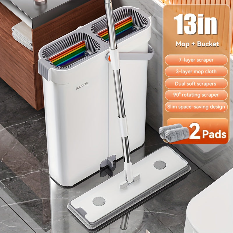 Wischmopp Set mit Eimer | 33 cm oder 40 cm Flachmopp | Brehn