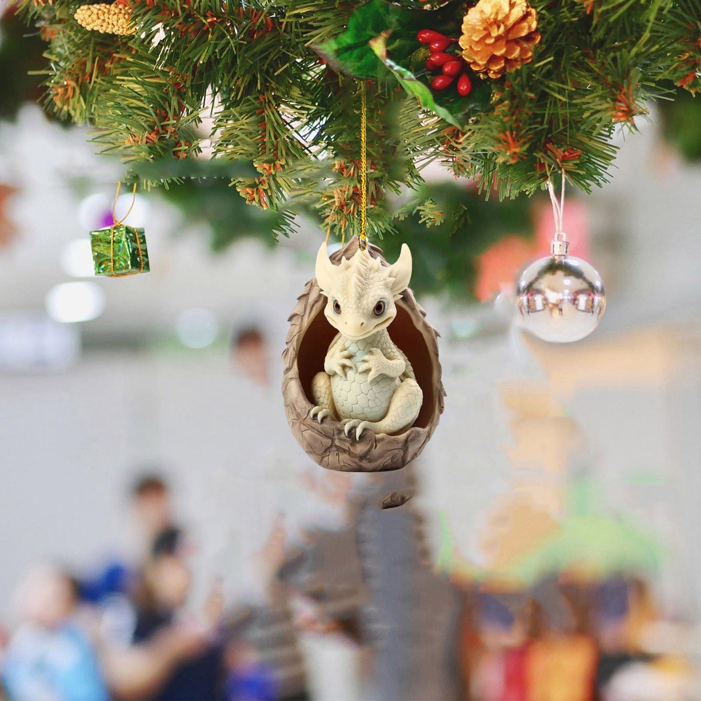 Brehn | Kreatives Drachen-Ei Schatz Acryl Auto Hängeornament Weihnachtsdekorationen