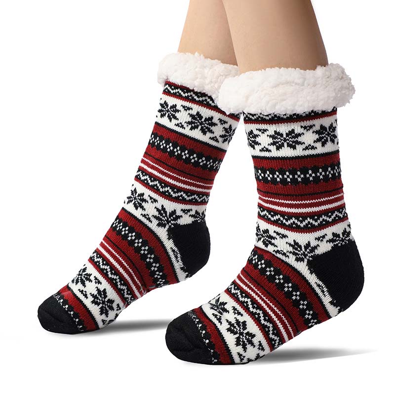 Brehn | Schneeflocke Ultra-dicke Cashmere Haussocken