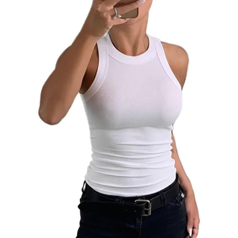 Brehn | Damen Rippen-Rückenfreies Tanktop