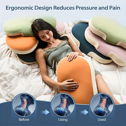 1pc Ovales Macaron Kissen Zervikal Memory Foam Kissen, Kühles Bettkissen Zum Schlafen - Nackenkissen Zur Schmerztherapie Schlafen, Kontur Unterstützung Ergonomisches Kissen Für Seiten-, Rücken-, Bauchschläfer Mit Hoch- Und Niedrigpartition | Brehn