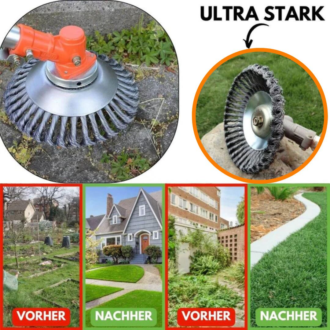 SteelForce Bürstentrimmerkopf für müheloses Unkraut | Brehn