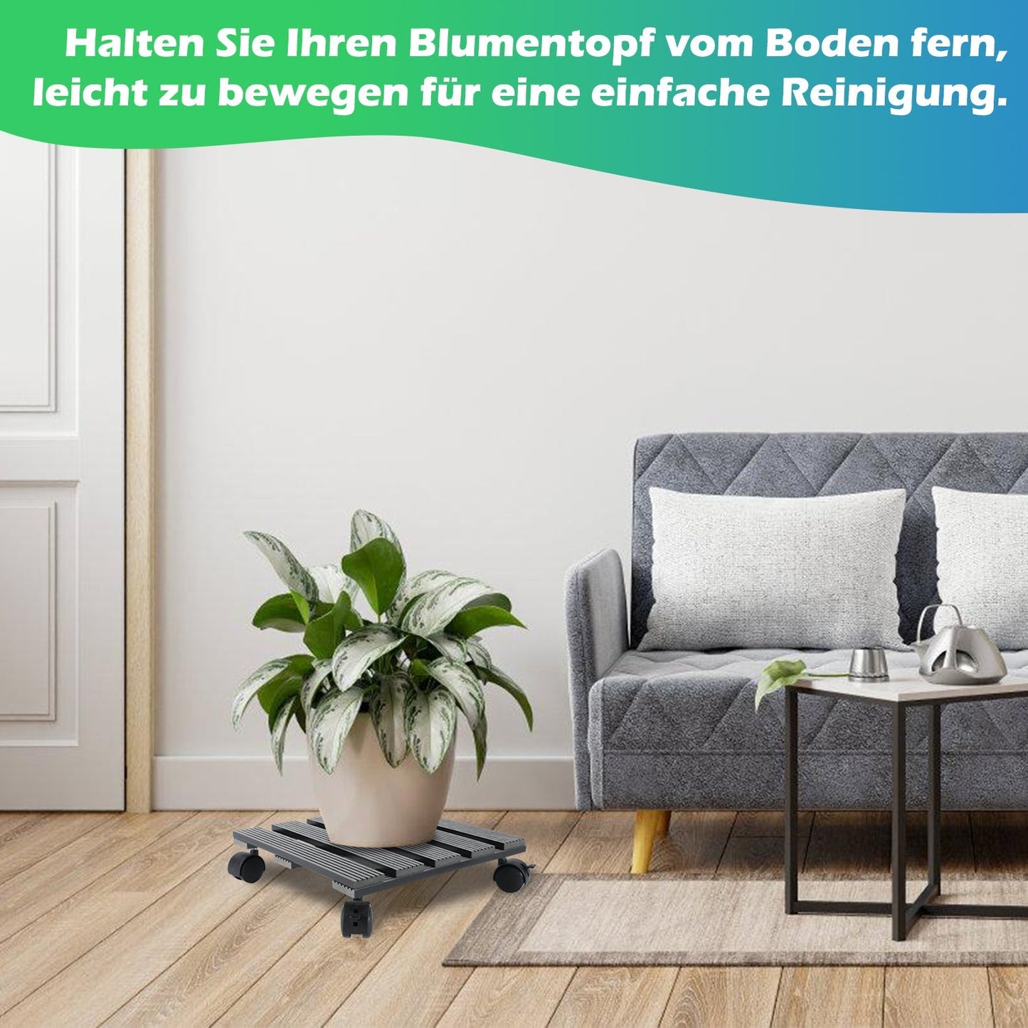 WPC Pflanzenroller Eckig mit Rollen Tragkraft 80 kg | Brehn