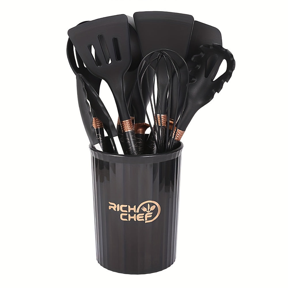 Brehn | Premium Kochen - Kochvergnügen mit dem eleganten Silikon-Küchenutensilien-Set