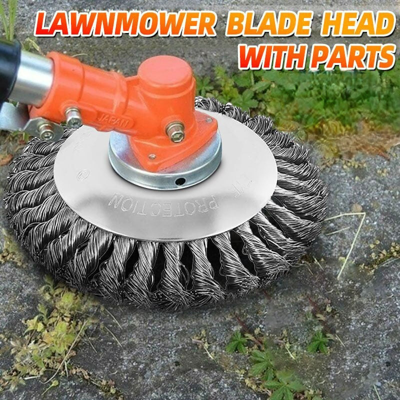 SteelTwist Unkrautbürste – 360° Trimmerklinge aus geflochtenem Stahl (15 cm) | Brehn