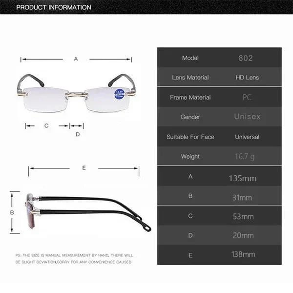 Neue Saphir-Lesebrille mit hoher Härte, Blaulichtfilter und doppelter Nutzungsmöglichkeit