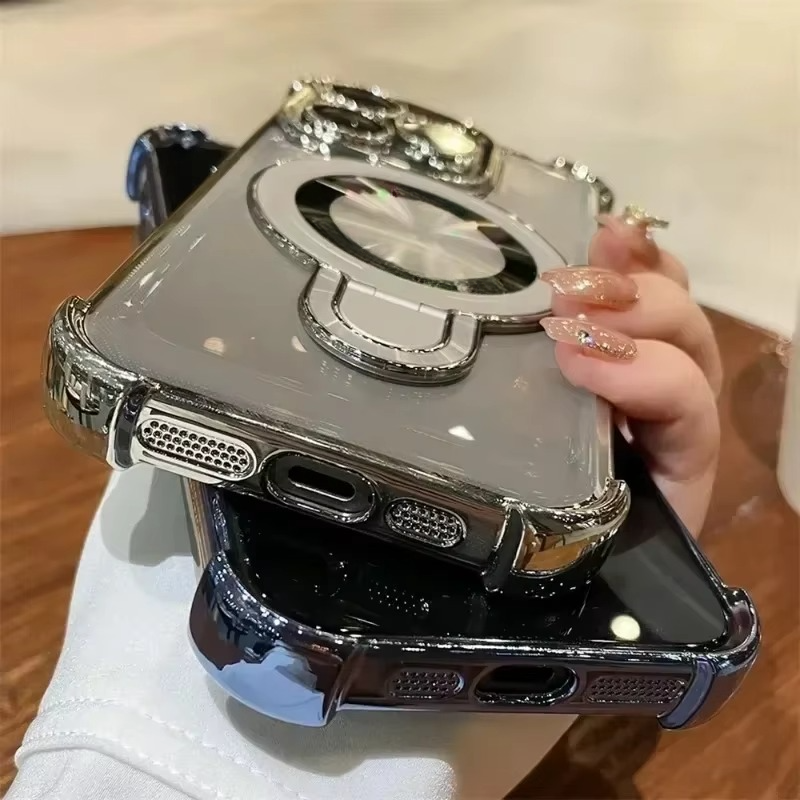 Hochwertige magnetische iPhone-Hülle mit MagSafe-Ständer und Stoßschutz