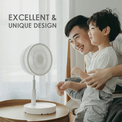 Wiederaufladbarer, faltbarer USB-Teleskopventilator – leise, 180° einstellbar, 4 Geschwindigkeitsstufen, tragbar ✨ | Brehn