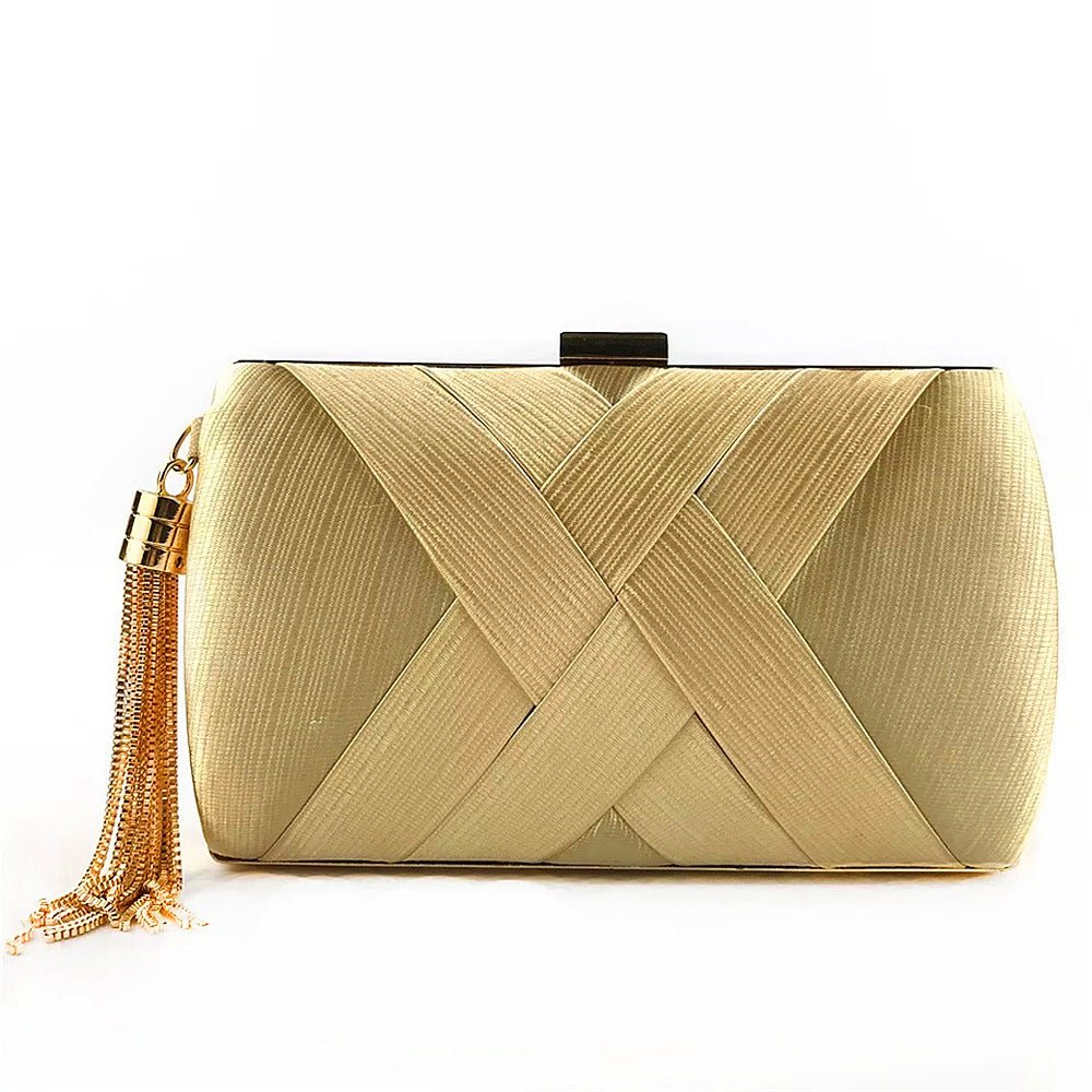 Éclessa Luxus-Abendclutch | Satin-Quastenhandtasche für klassische und moderne Eleganz