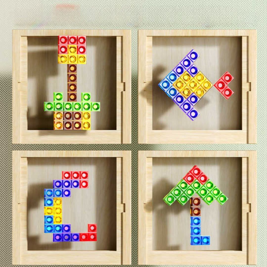 Tetris-Puzzle-Brettspiel aus Holz für Kinder und Erwachsene