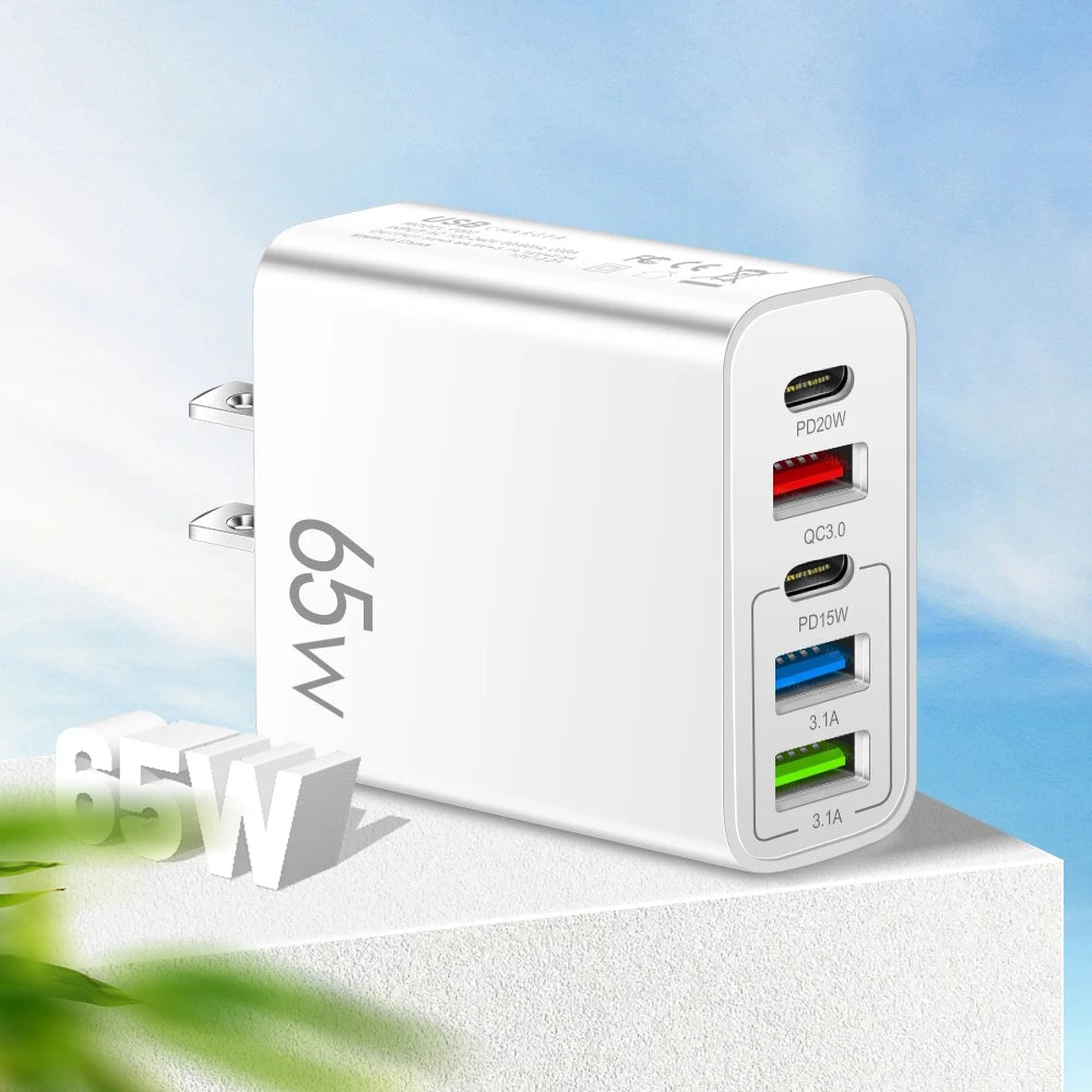 Multi-Port-Adapter 65W Schnellladegerät - US-Standard | Brehn