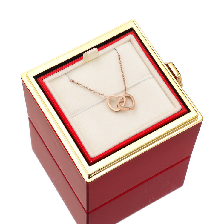 Brehn | [Ideales Geschenk] Ewige Rosenbox - Mit gravierter Halskette & künstlicher Rose