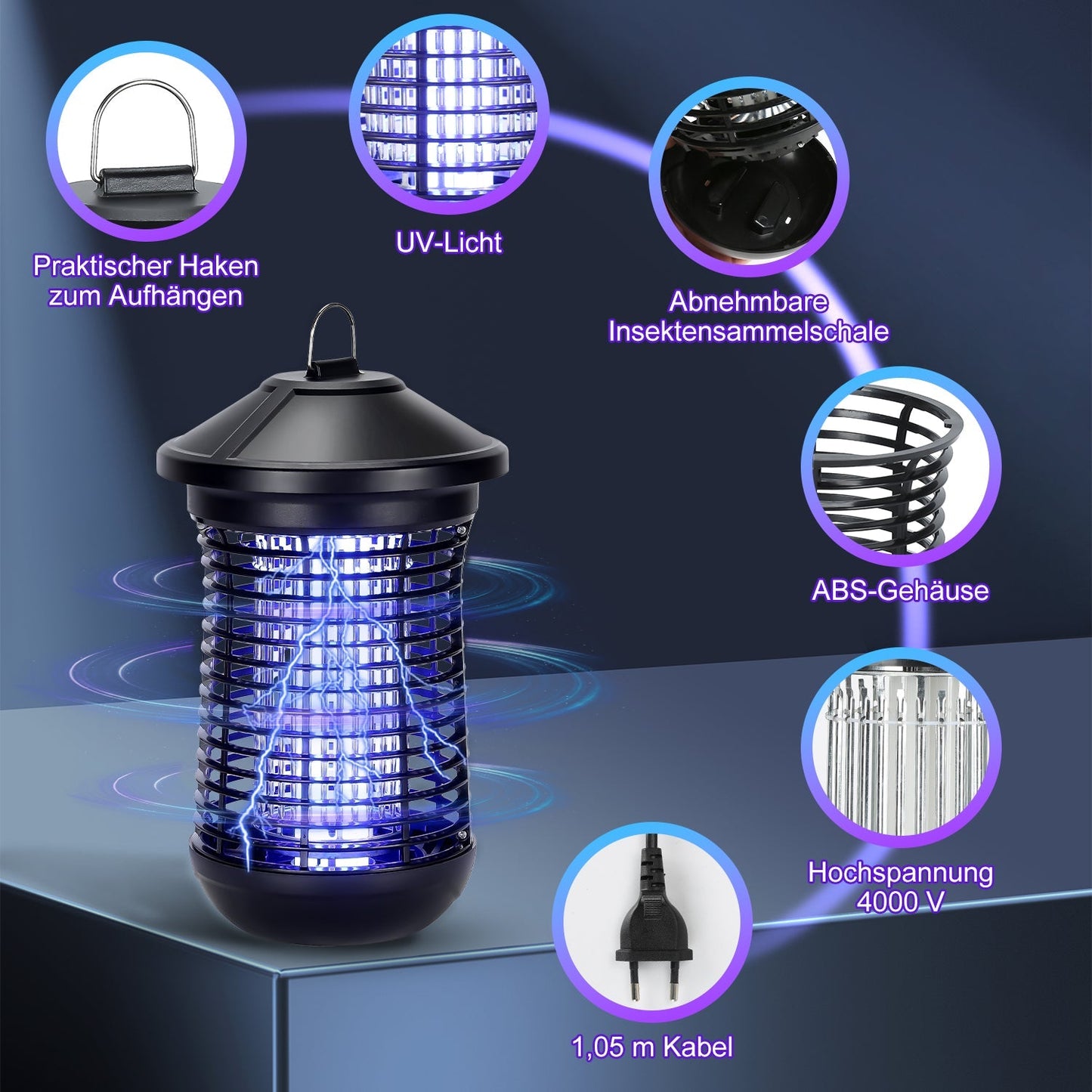 Elektrisch Mückenlampe Insektenvernichter UV-Licht | Brehn