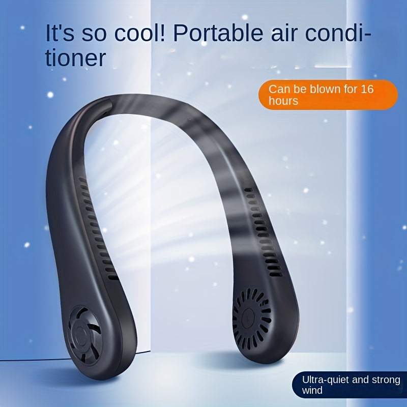 1pc Hände-frei Tragbarer Halsventilator - Wiederaufladbar, bladlos und USB-betrieben - Perfekt für Büro und Reisen | Brehn