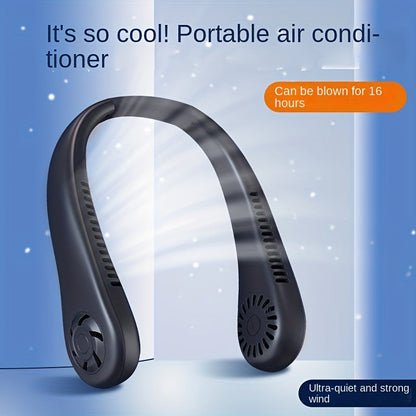 1pc Hände-frei Tragbarer Halsventilator - Wiederaufladbar, bladlos und USB-betrieben - Perfekt für Büro und Reisen | Brehn