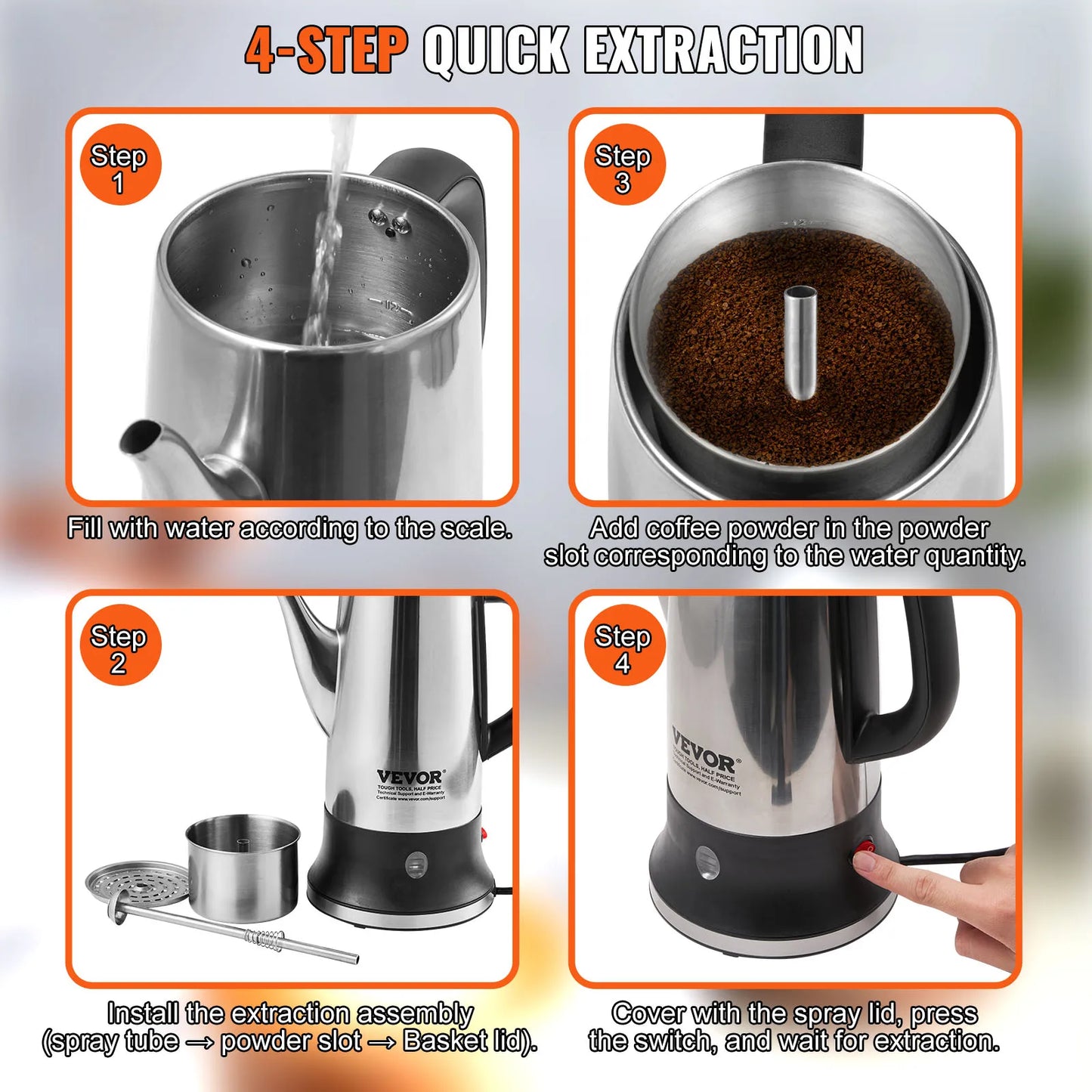 Elektrische Kaffeekanne Edelstahl Kaffeekanne mit Warmhaltefunktion | Brehn