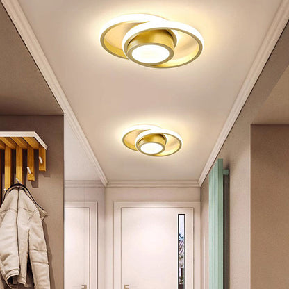 Brehn Moderne LED-Deckenleuchte 27 cm – Flur- & Schlafzimmerlampe, 3 Lichtfarben, Schwarz/Weiß/Gold