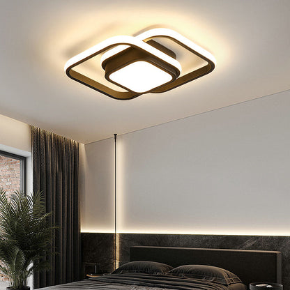 Brehn Moderne LED-Deckenleuchte 27 cm – Flur- & Schlafzimmerlampe, 3 Lichtfarben, Schwarz/Weiß/Gold