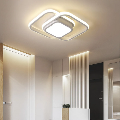 Brehn Moderne LED-Deckenleuchte 27 cm – Flur- & Schlafzimmerlampe, 3 Lichtfarben, Schwarz/Weiß/Gold