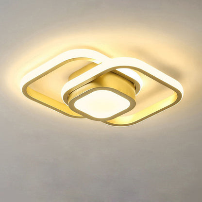 Brehn Moderne LED-Deckenleuchte 27 cm – Flur- & Schlafzimmerlampe, 3 Lichtfarben, Schwarz/Weiß/Gold