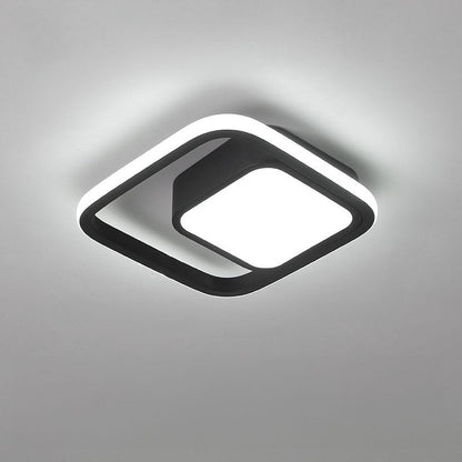 Brehn Moderne LED-Deckenleuchte 27 cm – Flur- & Schlafzimmerlampe, 3 Lichtfarben, Schwarz/Weiß/Gold