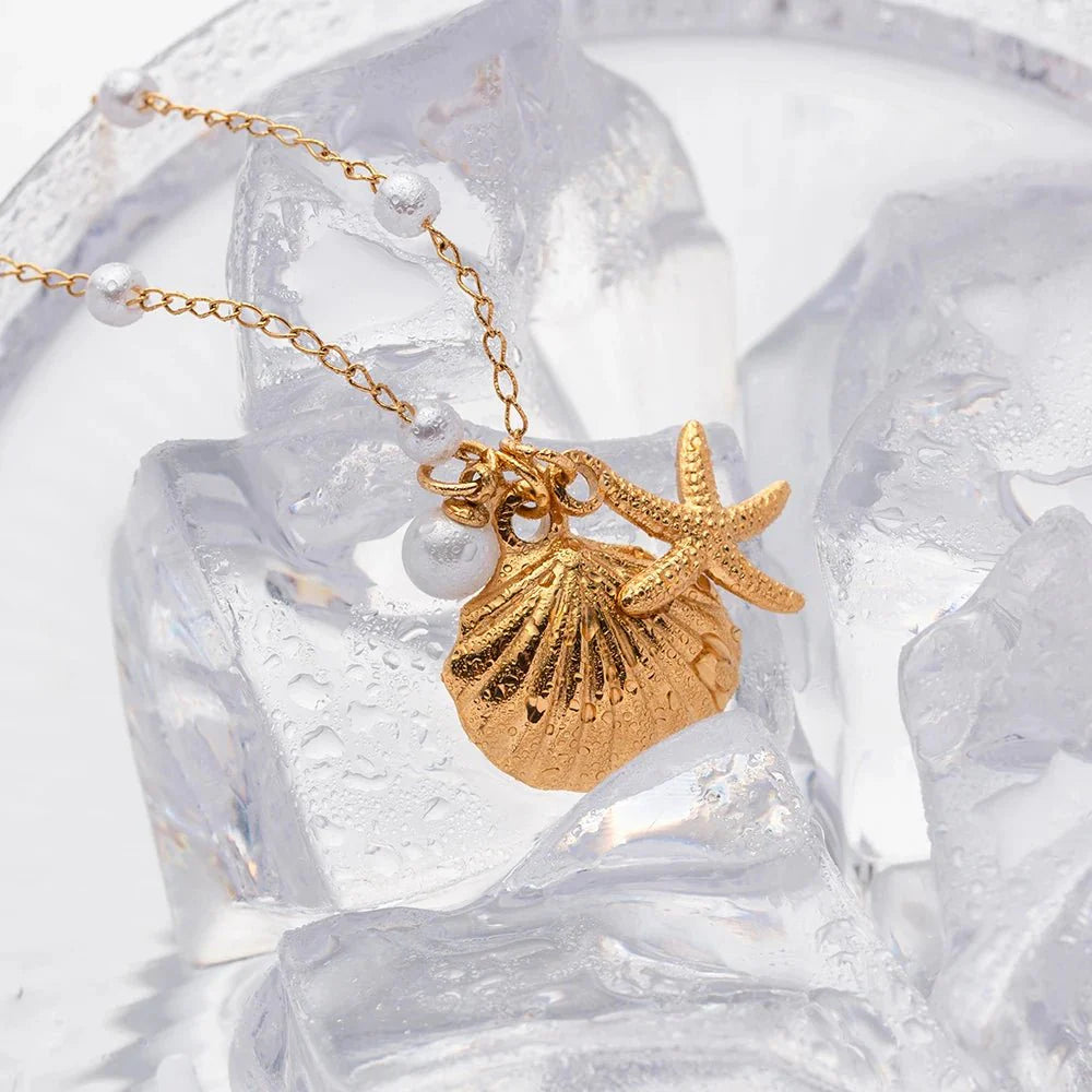Brehn | Elegante zarte Abstand Perlen Muschelkette