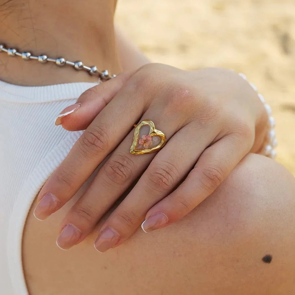 Brehn | Elegante florale verstellbare Ringe