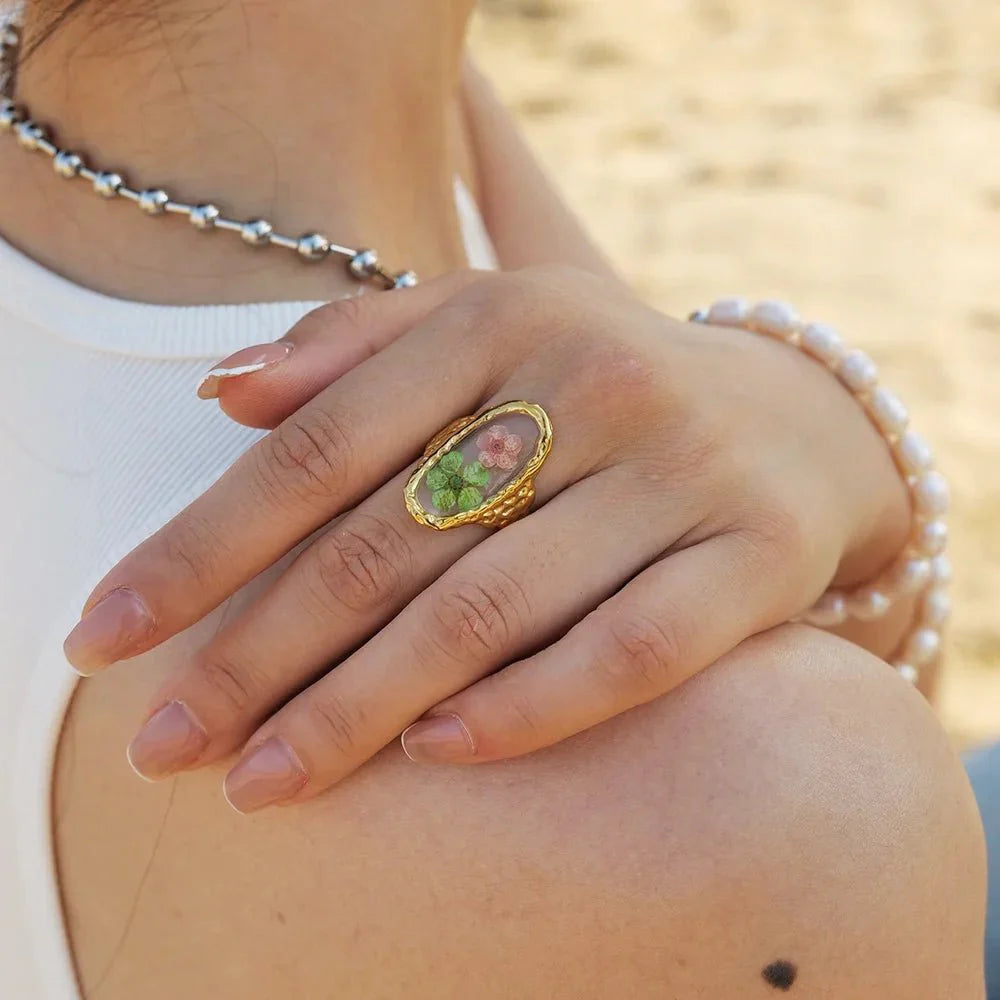 Brehn | Elegante florale verstellbare Ringe