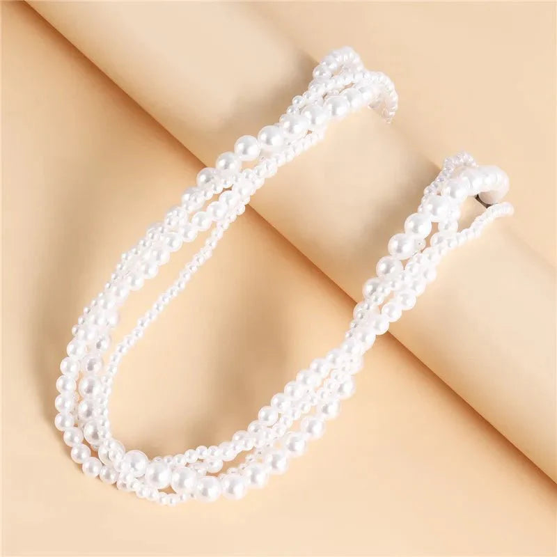 Brehn | Elegante Perle Umarmung Geschichtete Choker Halskette
