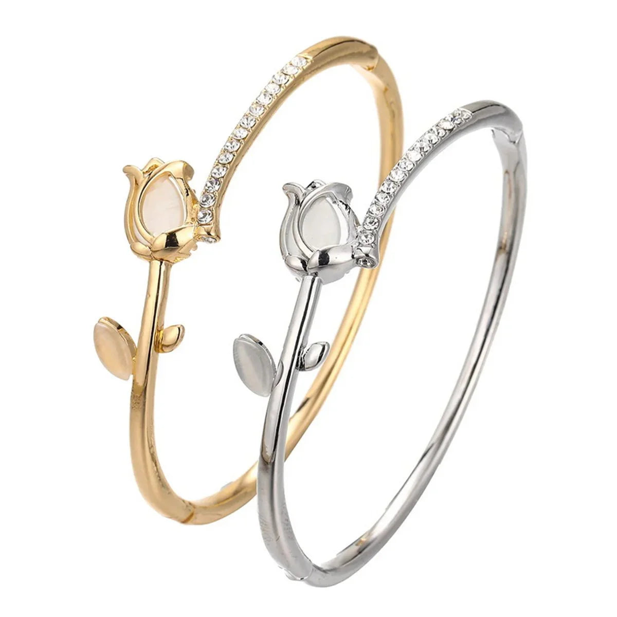 Brehn | Elegante Tulpe Opal Diamant Akzent Armband