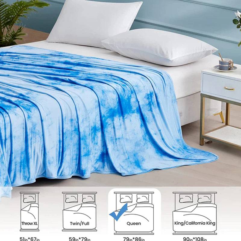 Tie-Dye Kühlende Decke – Q-Max > 0.5, Doppelseitig & Stilvoll Farbe Blau | Brehn