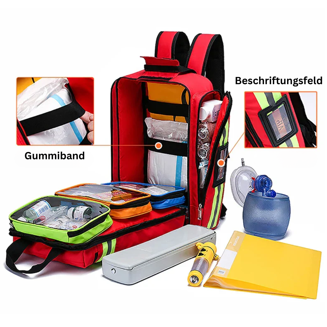 NoodPak ProSafe – Wasserdichter Erste-Hilfe-Rucksack für Rettung & medizinische Bereitschaft | Brehn