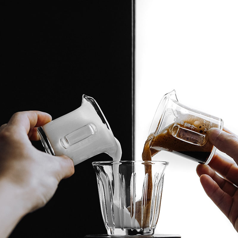 Espresso-Glas-Messbecher Unzen-Messbecher Doppelausgüsse Kaffeetasse | Brehn