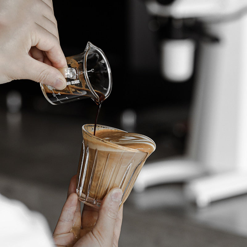 Espresso-Glas-Messbecher Unzen-Messbecher Doppelausgüsse Kaffeetasse | Brehn