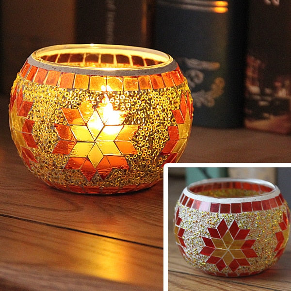 Europäischer Mosaik-Kerzenständer Wandkerzenhalter Ornament Passende Teelicht | Brehn