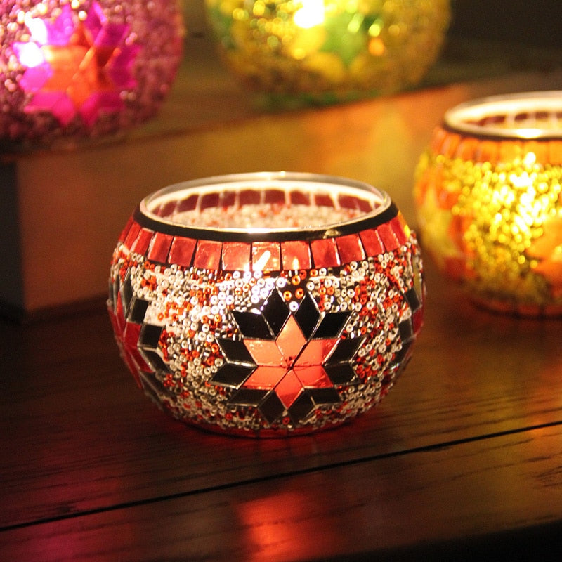 Europäischer Mosaik-Kerzenständer Wandkerzenhalter Ornament Passende Teelicht | Brehn