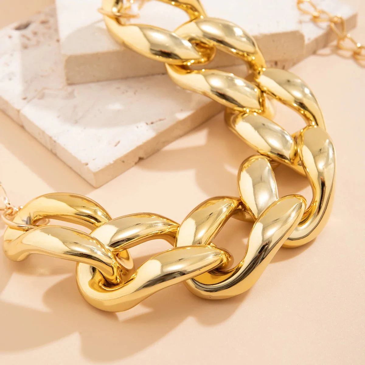 Brehn | Übertriebene Chunky Cuban Link Choker-Halskette