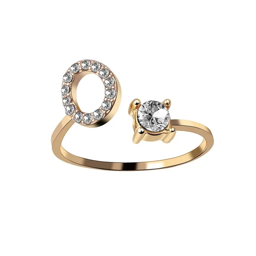 Brehn | Verstellbarer zarter Diamant Buchstabenring
