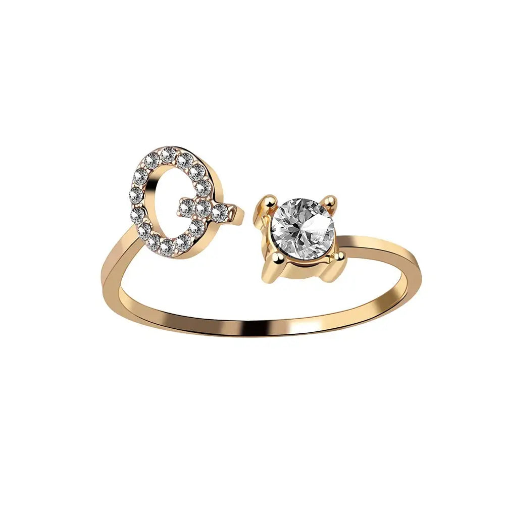 Brehn | Verstellbarer zarter Diamant Buchstabenring