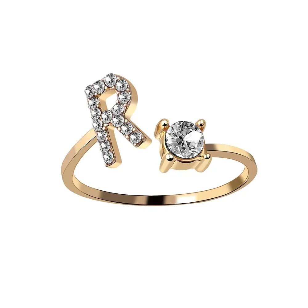Brehn | Verstellbarer zarter Diamant Buchstabenring