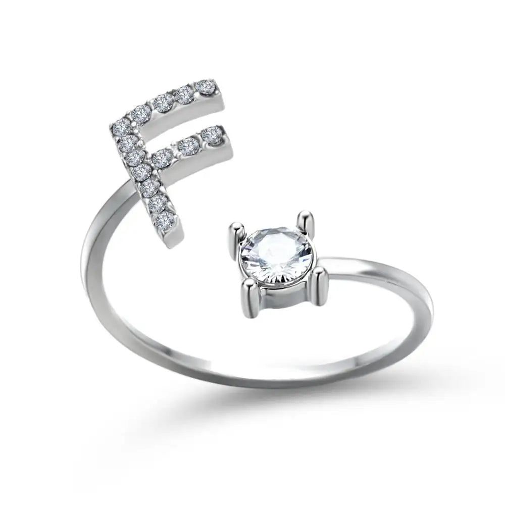 Brehn | Verstellbarer zarter Diamant Buchstabenring
