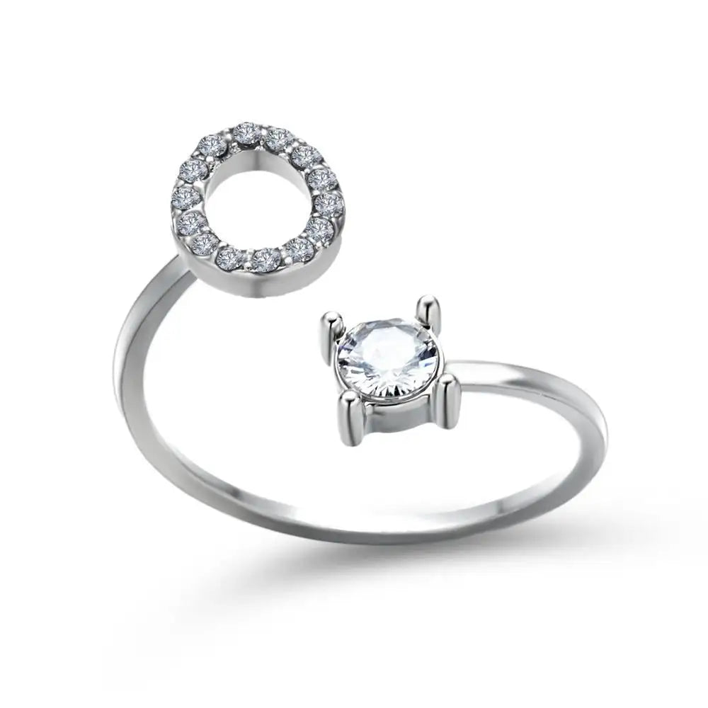 Brehn | Verstellbarer zarter Diamant Buchstabenring