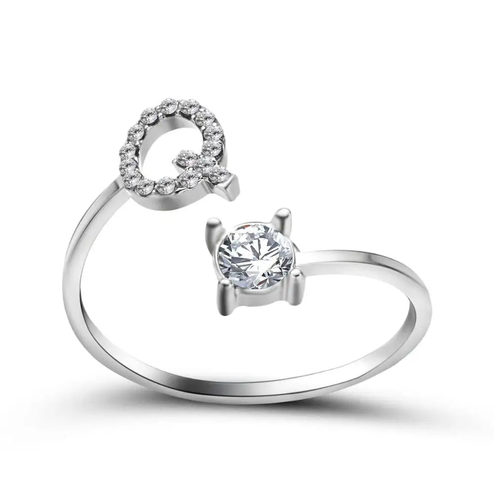 Brehn | Verstellbarer zarter Diamant Buchstabenring