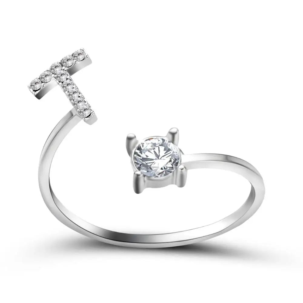 Brehn | Verstellbarer zarter Diamant Buchstabenring