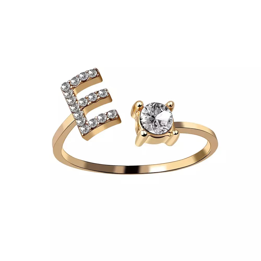 Brehn | Verstellbarer zarter Diamant Buchstabenring