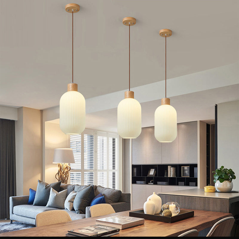 Brehn | VintageLight - Stilvolle Holz- und Glas-Pendelleuchte