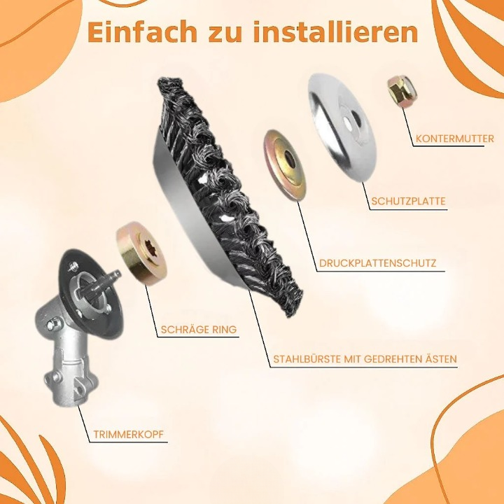 SteelForce Bürstentrimmerkopf für müheloses Unkraut | Brehn