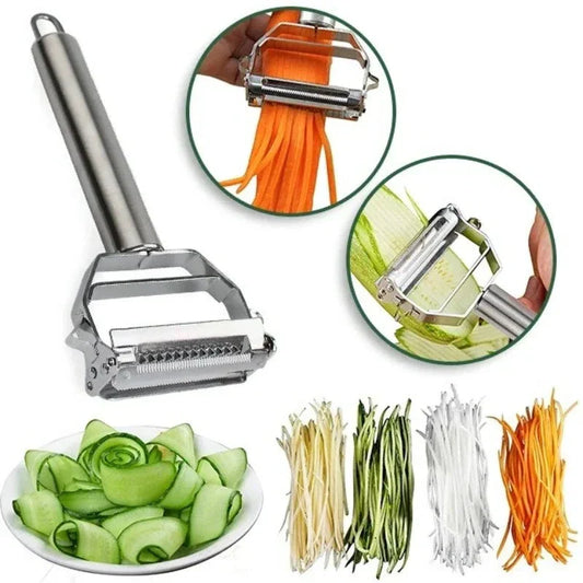 DuoSchaaf | Doppelter Gemüseschäler aus Edelstahl mit Julienne-Funktion | Brehn