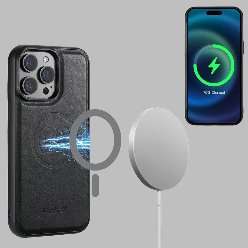 LuxCase Leder Handyhülle mit Kartenfach und Ständer – Kompatibel mit iPhone | Brehn